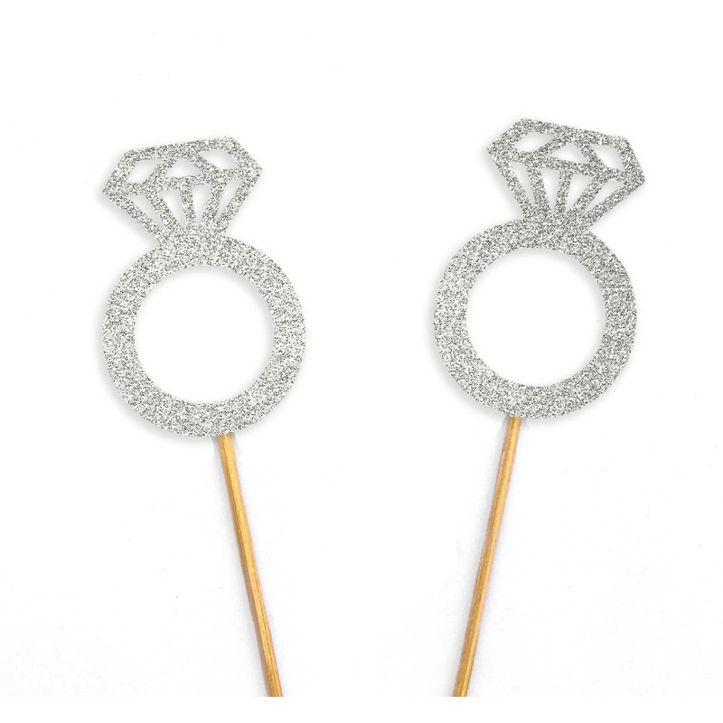 Darling Souvenir, Wedding Engagement Ring Cupcake Toppers, Party Dessert Decorations