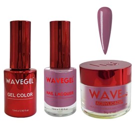 WAVEGEL Soak-Off Gel, Nail Lacquer & Acrylic/Dip Powder Matching Set - Queen Collection - #087 Courageous