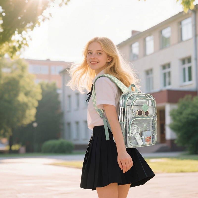 Lreneilu Clear Backpacks for Girls Women, Heavy Duty PVC Transparent