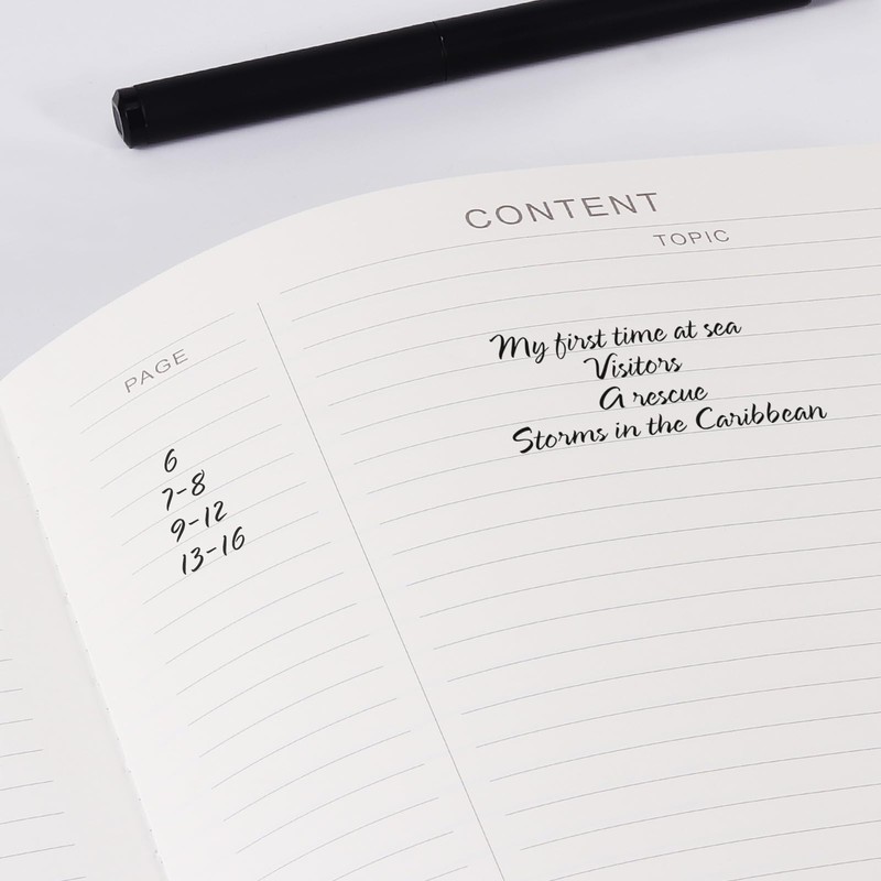Wiisdatek A5 Lined Journal Notebook - 312 Numbered Pages Leather