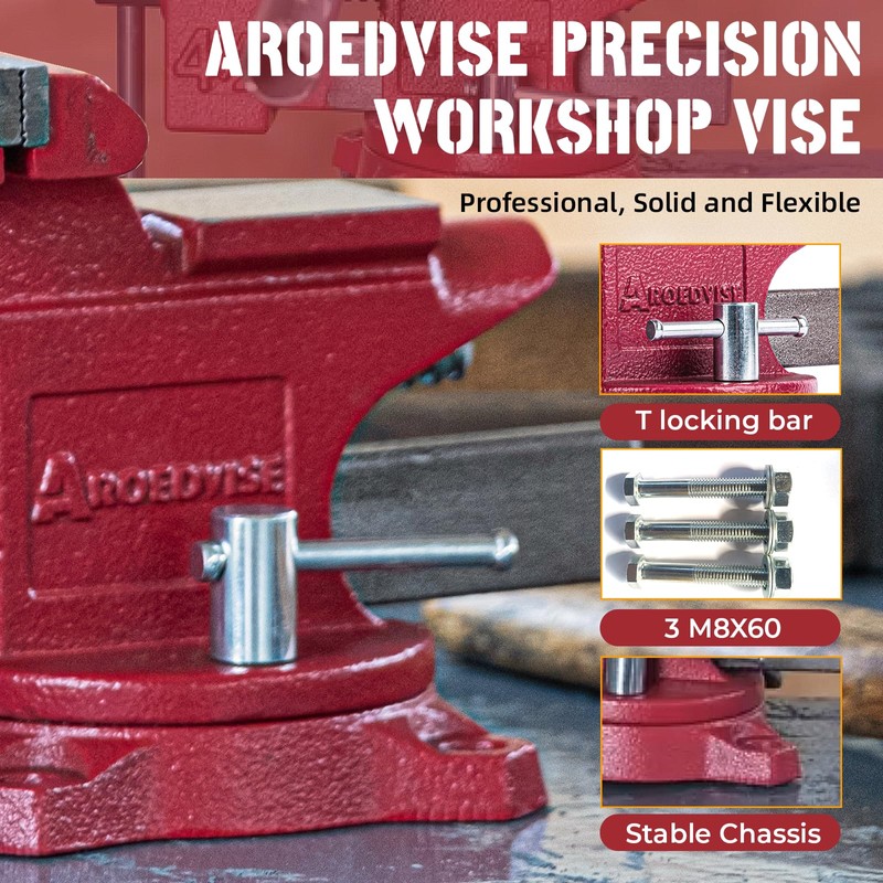 AROEDVISE Home Vise 4-1/2" Jaw Width Bench Vise with a