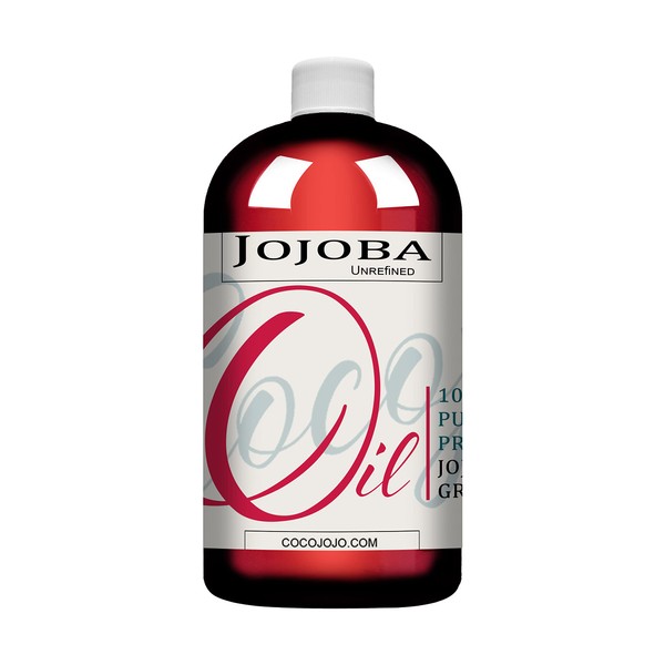 Dr Joe Lab Jojoba Oil 16 oz 100% Pure Natural Cold Pressed Unrefined Extra Virgin - Therapeutic Grade A for Hair Skin Body Nail and Beard