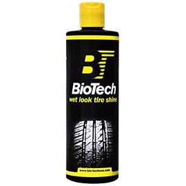 BioTech Industries Wet Look Tire Shine, Silicone Based, Non Splatter, Long Lasting, Concentrated Formula, High Gloss, Easy to Apply, 16 oz