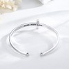 EErMamo Belief Cross Bracelet 925 Sterling Silver Simple Cross Bangle