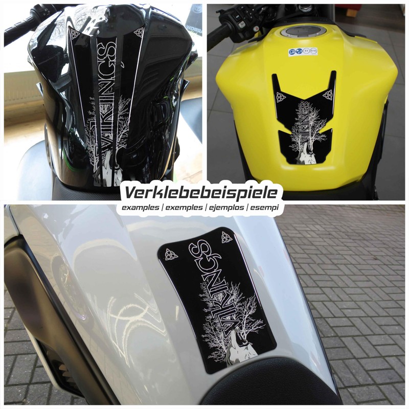 Tankpad Gel Sticker Motorcycle Vikings Fenris Wolf Compatible with Honda