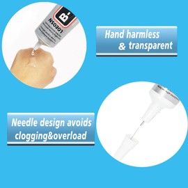 B7000 Jewelry Bead Glue for Jewelry Making, Clear B7000 Multipurpose Super Adhesive Glue for Rhinestone Crafts Fabric Metal Stone Nail Art Wood Glass (4x25 ml/0.9 oz)