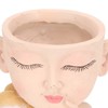 Flower Pot Girl and Dog Cute Style Bottom Drainage Hole