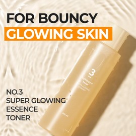 numbuzin No.3 Toner | Super Glowing Essence Toner | Skin Radiance, Pore Tightening, Skin Texture, Hydration | Fermented Ingredients, Niacinamide, Galactomyces | 6.76 fl. oz.