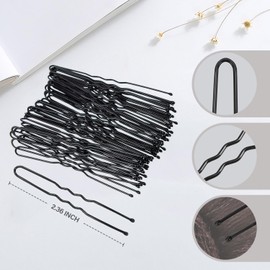 Hair Net Set 30 Pieces 20-Inch Black Nets, 50 Pieces 2.4-Inch Black U Pins - For Food Service, Bun Making, Ballet, and Versatile Hairstyling(Black,20inch,80pcs/Pack)