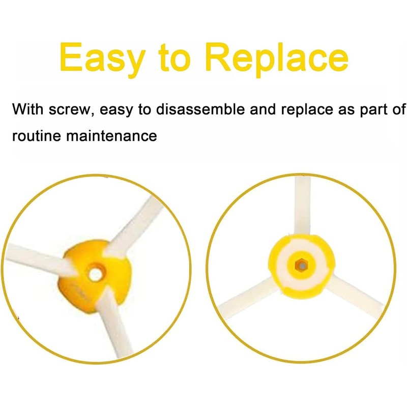 6-pack replacement three-arm side brush kit for iRobot 500 600