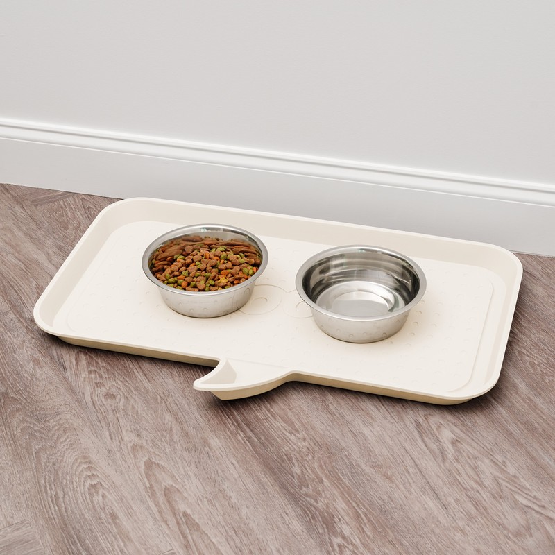 IRIS USA Waterproof Dog Food Mat, Sturdy Plastic, 28"x 14.5"