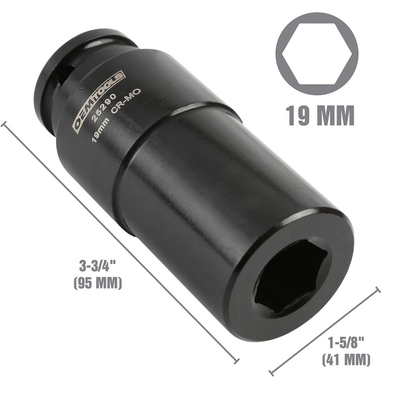 OEMTOOLS 25290 19mm Crank Bolt Socket, Heavy Duty Harmonic Balancer