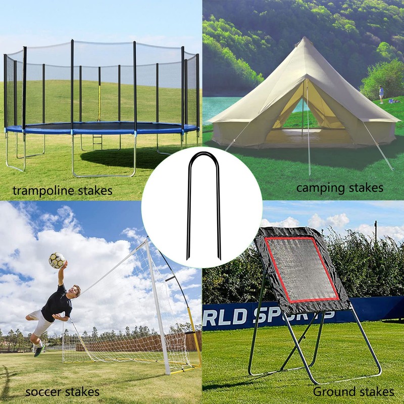 Heavy Duty Trampoline Anchors High Wind U-Shaped Sharp Ends Ground