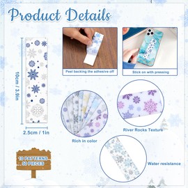 Etyishe Etyishe 50 PCS Calm Strips Snowflake Style Sensory Stickers for Anxiety Relief, Vinyl Material, Suitable for Plastic, Metal, Glass, Wood Surfaces, Multicolor