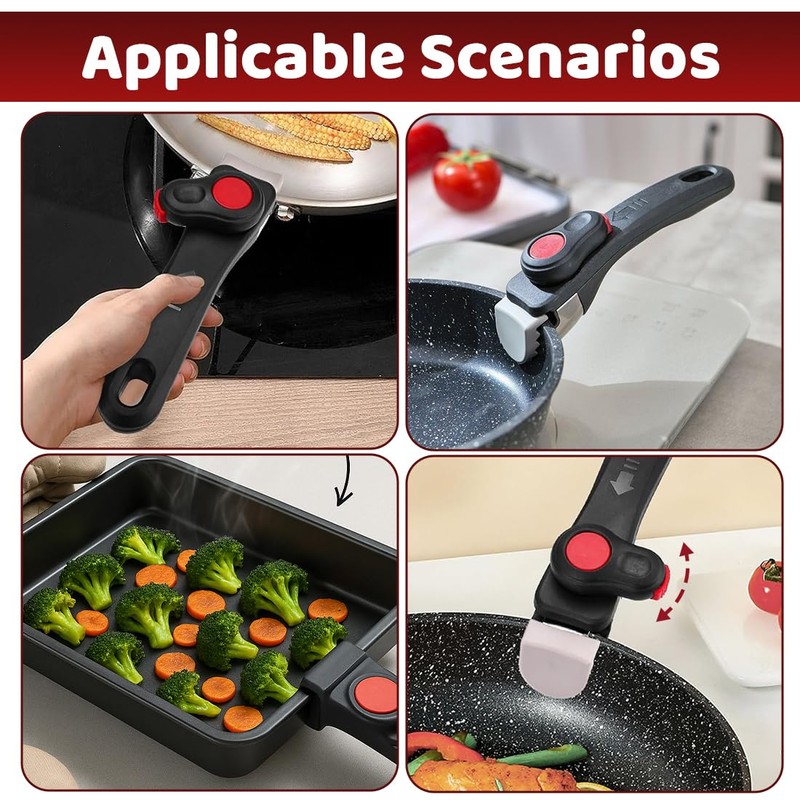 NJCXOLA Universal Removable Handle, Bakelite Pot Handle, Anti Scalding Pan