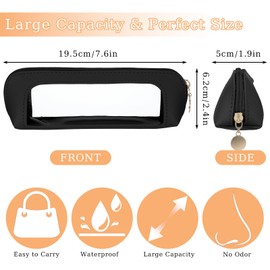 Clear Makeup Bag Makeup Brush Case, Portable Clear Makeup Pouch Transparent Waterproof Cosmetic Organizer Pouch with Zipper for Women Home Travel Ofiice Pencil Case (Back)