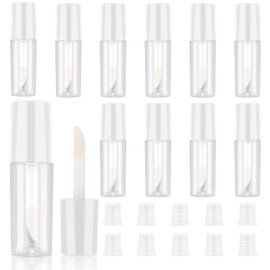 JJUNW 10pcs Empty Lip Gloss Tubes, 1.2ml Mini Refillable Cosmetic Containers Bottles Lip Balm Bottles Lipgloss Dispenser for Lipstick Samples, Lip Balms