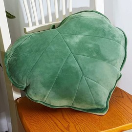 JTWEB Leaf Throw Pillow,3D Leaves Cute Pillow Aesthetic Decorative Soft Plush Shaped Cushion Novelty Backrest Comfortable Plant Sleeping for Bedroom Sofa, 50 x 50cm