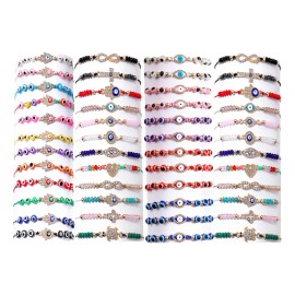 48 Unidades De Pulseras Mexicanas Con Cuentas Doradas Con Fo