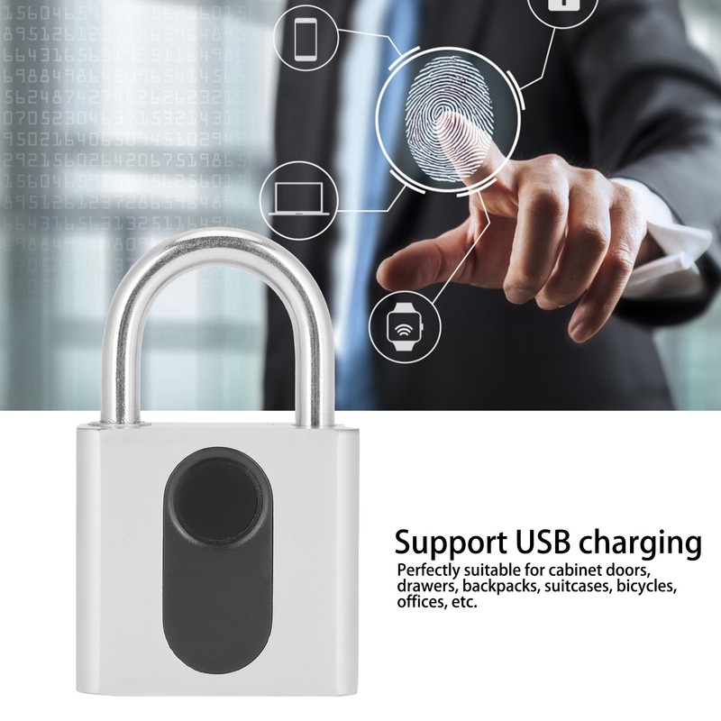 Bluetooth Padlock Intelligent Fingerprint Phone APP Lock Set for Dormitory