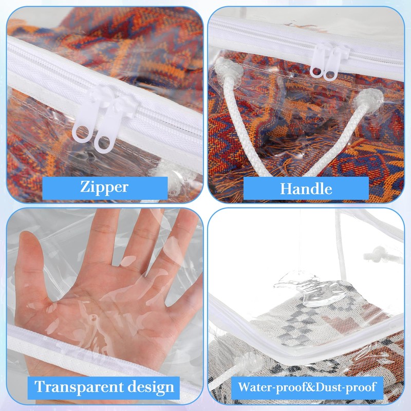 Meyeyaia 10 Pack Clear Clothes Storage Bags with Zipper &