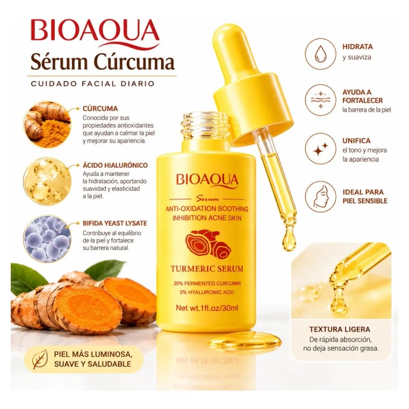 Serum Bioaqua Cúrcuma Facial 30 Ml