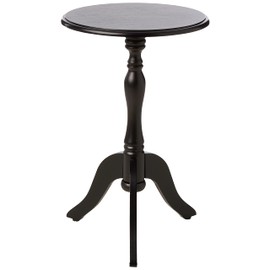 Decor Therapy Simplify Round Pedestal Accent Side Table, 24" x 15" x 15", Black