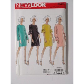 New Look D0720 Shift Dress w Bell Sleeve, Flared w Ties or D-Ring Sz 10-22 6524