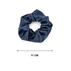 2 Pcs Scrunchies for Women, Soft Silk Scrunchies, Premium Satin Scrunchie Ponytail Holder, Hair Scrunchies for Women, Elastic Hair Ties for Long Fine & Thick Curly Hair Girls (Navy Blue)