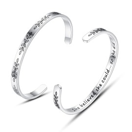 TONY & SANDY She Believed She Could So She Did Bracelet Christmas Gifts for Girls 5th 6th 8th Grade Middle High School College Girls Graduation Gifts for Her 2025