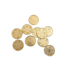 lazzaro italy TAO Yin Yang Gold Plated Coins – I Ching Oracle and Lucky Charm – Diameter Coin Cm 2.1-10 Pieces, Zinc
