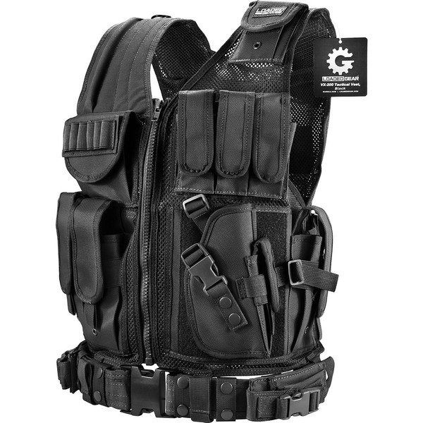 BARSKA mens Loaded Gear VX-200 Right Hand Tactical Vest, Black