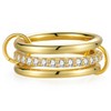 Emibele Stackable Rings for Women, Interlocking Gold Rings Non Tarnish,