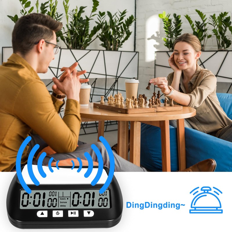 ​​USHOP Professional Digital Chess Clock, Chess Timer with Digital Multifunctional