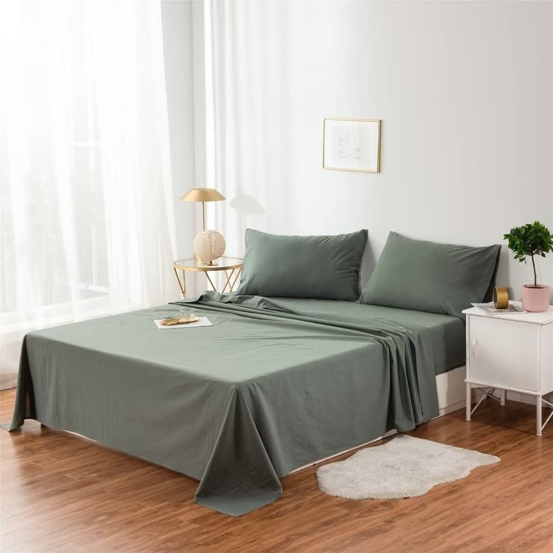 Ruccit 2 Pack Sage Green Pillowcases Washed Cotton Green Pillow
