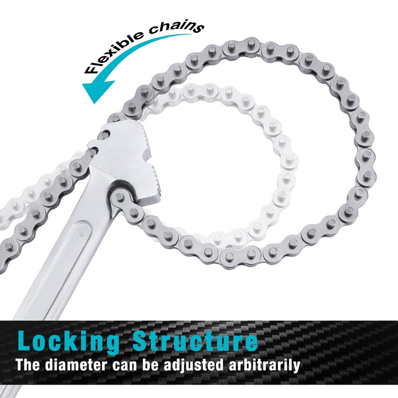 DURATECH 24 Inch Chain Wrench, Adjustable Oil Filter Chain Wrench