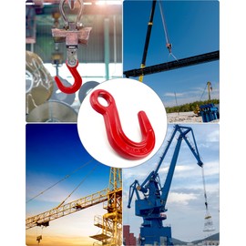 QWORK Alloy Steel Large Opening Lifting Hook, 2 Pack 11000 lbs Strong Load-Bearing Crane Hoist Hook Easy to Install The Sling for Construction Engineering, Factory Hoisting, Harbor Hoist