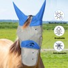 Gufastore Horse Fly Mask Cold-Proof with Long Nose and Ears,Blue,Large