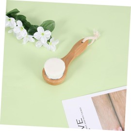 Beavorty Super Fine Fiber Facial Brush Wooden Handle Face Scrubber Exfoliating Facial Brush for Oily/dry Skin Pore Eraser