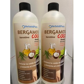 2x Shampoo BERGAMOTA reforzado aceite coco colageno romero keratina 16oz
