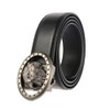 Luxury Men's Leather Belt Eagle Head Automatic Buckle Black Belt，Men's