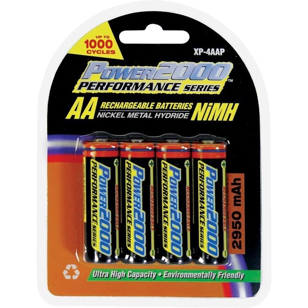 Power2000® XP-4AAP AA Rechargeable Batteries 2950mAh (4 Pack)