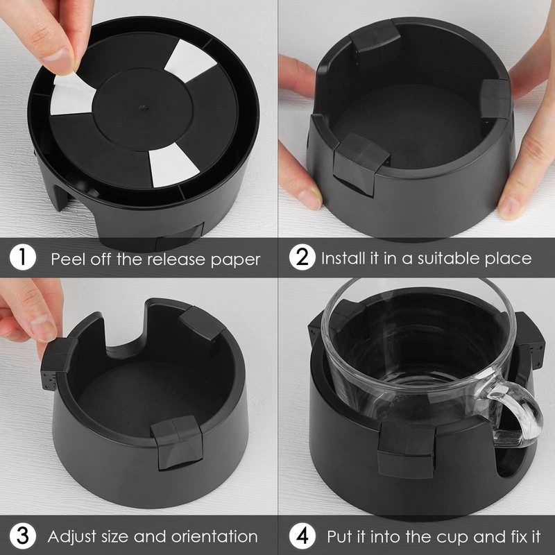 Adorila Anti-Spill Cup Holder, Adjustable Inner Diameter Drink Coaster with