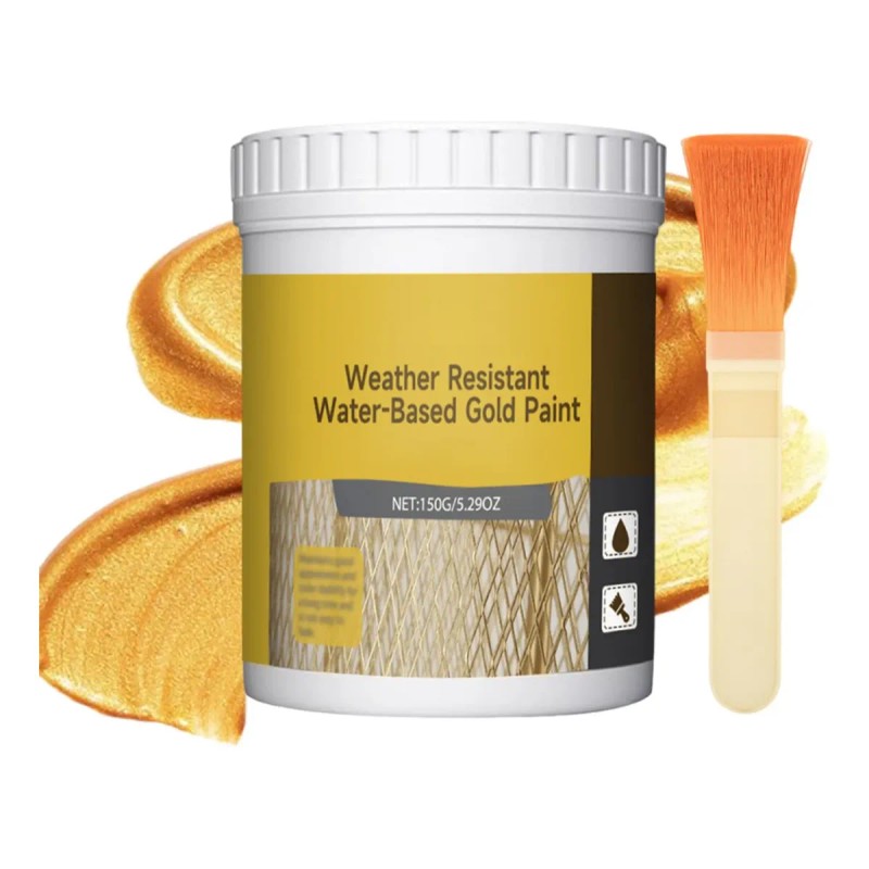 2pcs Water-based Weather-resistant Gold Paint,150g Water