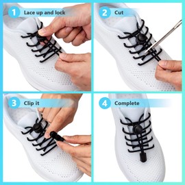 AIXMEET 5 Pairs of Elastic Shoelaces Without Tying 100 cm Sports Shoelaces with Quick Release Rubber Shoelaces for Children, Elderly