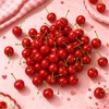 60 Fake Cherries, Red Fake Cherry Artificial Foam Fruit Decor