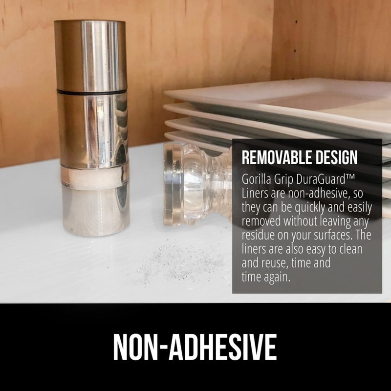 GORILLA GRIP DuraGuard Shelf Liner, Non-Adhesive Cabinet Liners for Kitchen