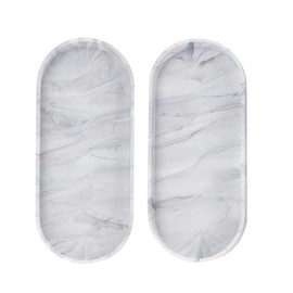 Homeezen Bathroom Tray, 2 PC Large 12" Vanity Tray, Sink Tray Bathroom Counter, Trinket Tray, Bathroom Tray Countertop, Bathroom Vanity Tray, Organizer Tray, Bathroom Counter Tray, Kitchen Soap Tray