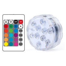 Underwater LED Light with Remote Control, Underwater Light, LED Underwater Pool Light, LED Pool Lighting, RGB Multi Coloured LED Pond Lighting, Waterproof Colour Changing LED Pool Light, 16 Colours