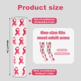 2pcs Ribbon Arm Sleeves, Durable Elastic Compression Arm Sleeves Practical Accessorie (Pink, White)